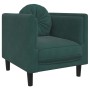 Poltrona con Cuscino Verde Scuro in Velluto
