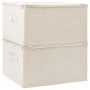 Scatole Portaoggetti 2pz in Tessuto 43x34x23 cm Crema