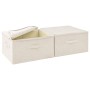 Scatole Portaoggetti 2pz in Tessuto 43x34x23 cm Crema