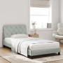 Letto con Materasso Grigio Chiaro 100x200 cm in Velluto