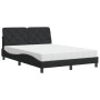 Letto con Materasso Nero 140x190 cm in Velluto