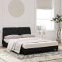 Letto con Materasso Nero 140x190 cm in Velluto