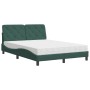 Letto con Materasso Verde Scuro 140x200 cm in Velluto