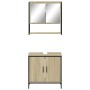 Set Mobili da Bagno 2 pz Rovere Sonoma in Legno Multistrato