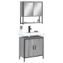 Set Mobili da Bagno 2 pz Grigio Sonoma in Legno Multistrato