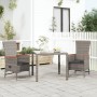 Sedie Reclinabili da Giardino con Cuscini 2pz Grigio Polyrattan