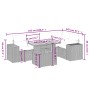 Set Divano da Giardino 6 pz con Cuscini Grigio in Polyrattan