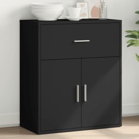 Credenza Nero 60x31x70 cm in Legno Multistrato