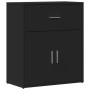 Credenza Nero 60x31x70 cm in Legno Multistrato