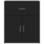 Credenza Nero 60x31x70 cm in Legno Multistrato