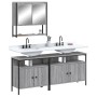 Set Mobili da Bagno 3 pz Grigio Sonoma in Legno Multistrato