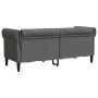 Divano Chesterfield a 2 Posti Grigio Scuro in Tessuto