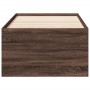 Divano Letto con Cassetti Rovere Marrone 90x190 cm Multistrato