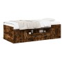 Divano Letto con Cassetti Rovere Fumo 90x190 cm Multistrato