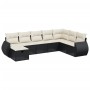 Set Divani da Giardino con Cuscini 8 pz Nero in Polyrattan