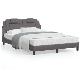 Letto con Materasso Grigio 120x200 cm in Similpelle