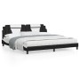 Letto con Materasso Nero e Bianco 200x200cm in Similpelle