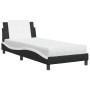 Letto con Materasso Nero e Bianco 90x200 cm in Similpelle