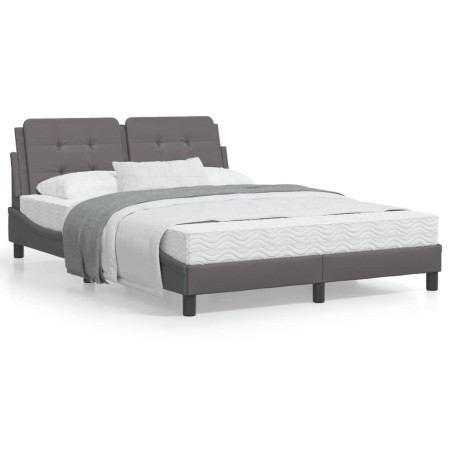 Letto con Materasso Grigio 120x200 cm in Similpelle