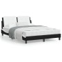 Letto con Materasso Nero e Bianco 120x200 cm in Similpelle