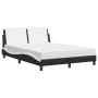 Letto con Materasso Nero e Bianco 120x200 cm in Similpelle