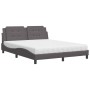 Letto con Materasso Grigio 160x200 cm in Similpelle