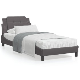 Letto Materasso Grigio 100x200 cm in Similpelle