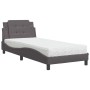 Letto Materasso Grigio 100x200 cm in Similpelle