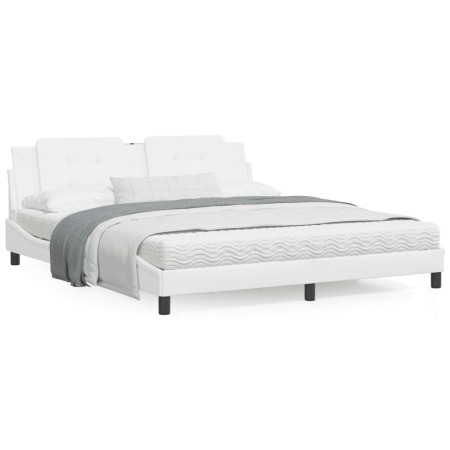 Letto con Materasso Bianco 180x200 cm in Similpelle