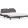 Letto con Materasso Grigio 180x200 cm in Similpelle