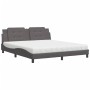 Letto con Materasso Grigio 180x200 cm in Similpelle