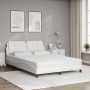 Letto con Materasso Bianco 140x190 cm in Similpelle
