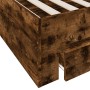 Giroletto con Cassetti Rovere Fumo 180x200 cm Legno Multistrato