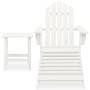 Sedia Adirondack con Ottomana e Tavolo in Abete Massello Bianco