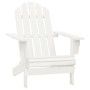 Sedia Adirondack con Ottomana e Tavolo in Abete Massello Bianco