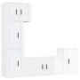 Set di Mobili Porta TV 5 pz Bianco Lucido in Legno Multistrato