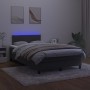 Letto a Molle con Materasso e LED Nero 120x190 cm in Velluto