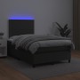 Letto a Molle con Materasso e LED Nero 120x190 cm in Similpelle