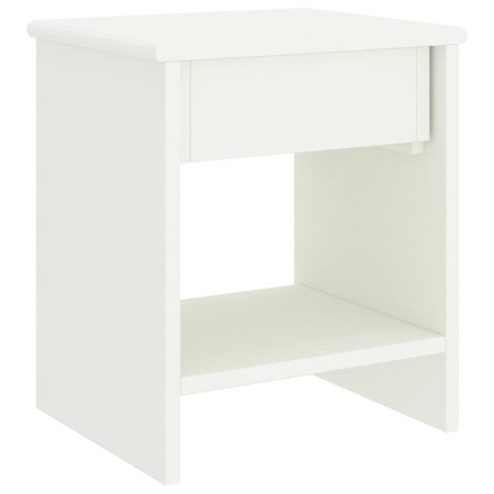 Comodino Bianco 35x30x40 cm in Legno Massello di Pino