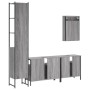 Set Mobili da Bagno 4 pz Grigio Sonoma in Legno Multistrato