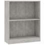 Libreria Grigio Cemento 60x24x76 cm in Legno Multistrato