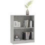 Libreria Grigio Cemento 60x24x76 cm in Legno Multistrato