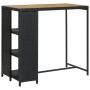 Tavolo da Bar con Ripiani Nero 120x60x110 cm in Polyrattan