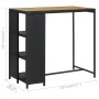 Tavolo da Bar con Ripiani Nero 120x60x110 cm in Polyrattan