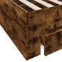 Giroletto con Cassetti Rovere Fumo 100x200 cm Legno Multistrato