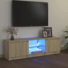 Mobile Porta TV con Luci LED Rovere Sonoma 120x30x35,5 cm