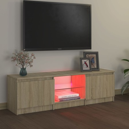 Mobile Porta TV con Luci LED Rovere Sonoma 120x30x35,5 cm