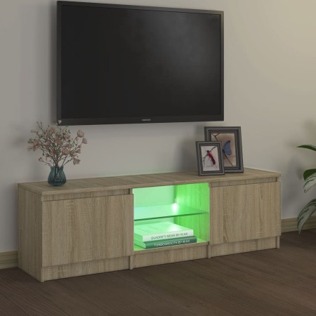 Mobile Porta TV con Luci LED Rovere Sonoma 120x30x35,5 cm