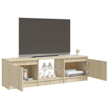 Mobile Porta TV con Luci LED Rovere Sonoma 120x30x35,5 cm