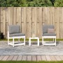 Set Salotto da Giardino 3 pz Bianco in Legno Massello di Pino